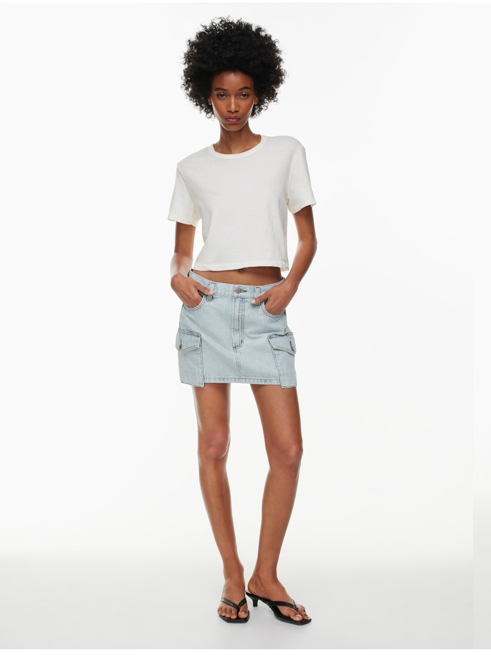 Denim Forum 90’s Mid Rise Cargo Mini Skirt Size 29